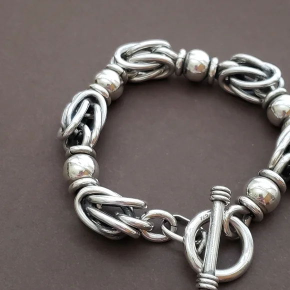 FLASH SALE! Silpada Rare Sterling Silver Byzantine Toggle Vintage Bracelet B0204 - Picture 4 of 15